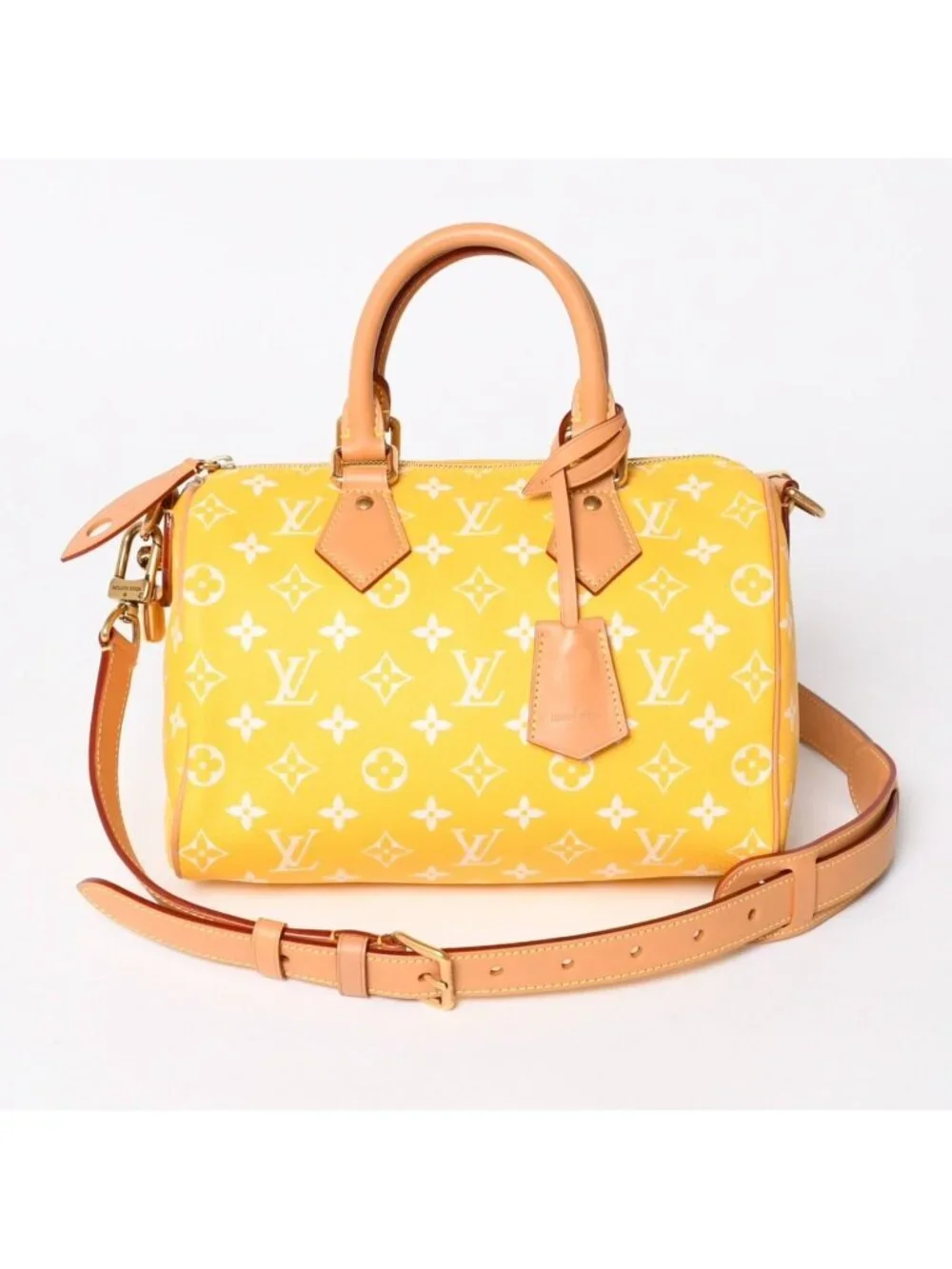 Louis Vuitton Speedy P9 Bandouliere 25 Boston Bag Yellow White